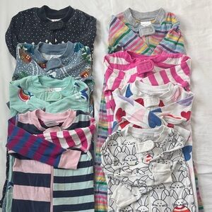 Bundle of Hanna Anderson Kids Pajamas 18-24 + 2T (8 total)